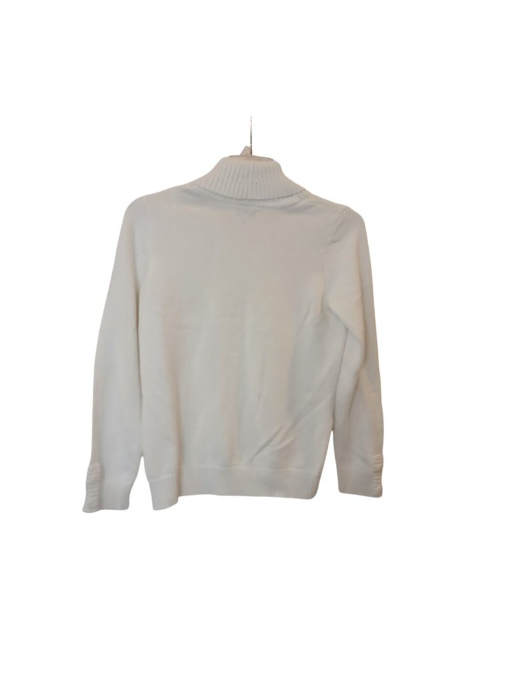 Croft & Barrow Womens White Shawl Collar Sweater M 100% Cotton #D-20 - Picture 7 of 9